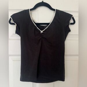 Brand Melville Black Women's Top with White Trim